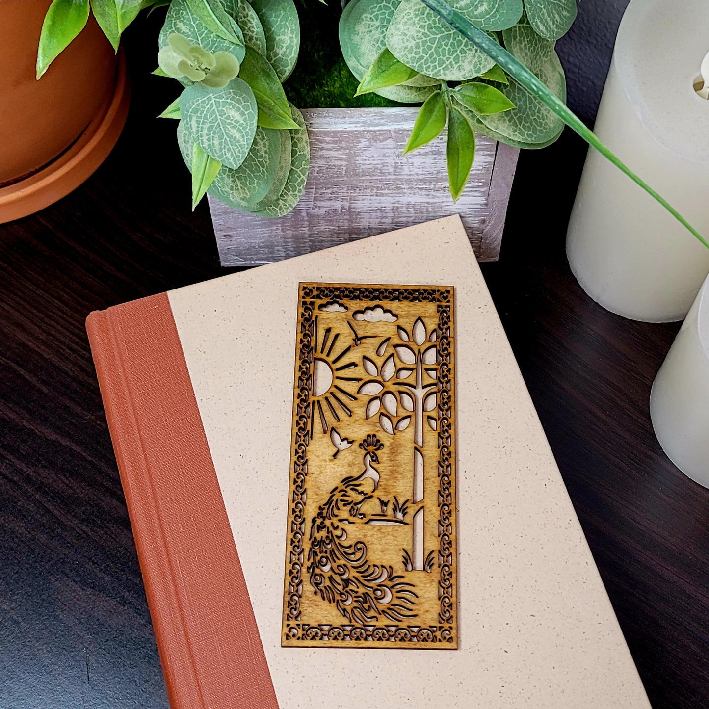 Peacock Wooden Bookmark